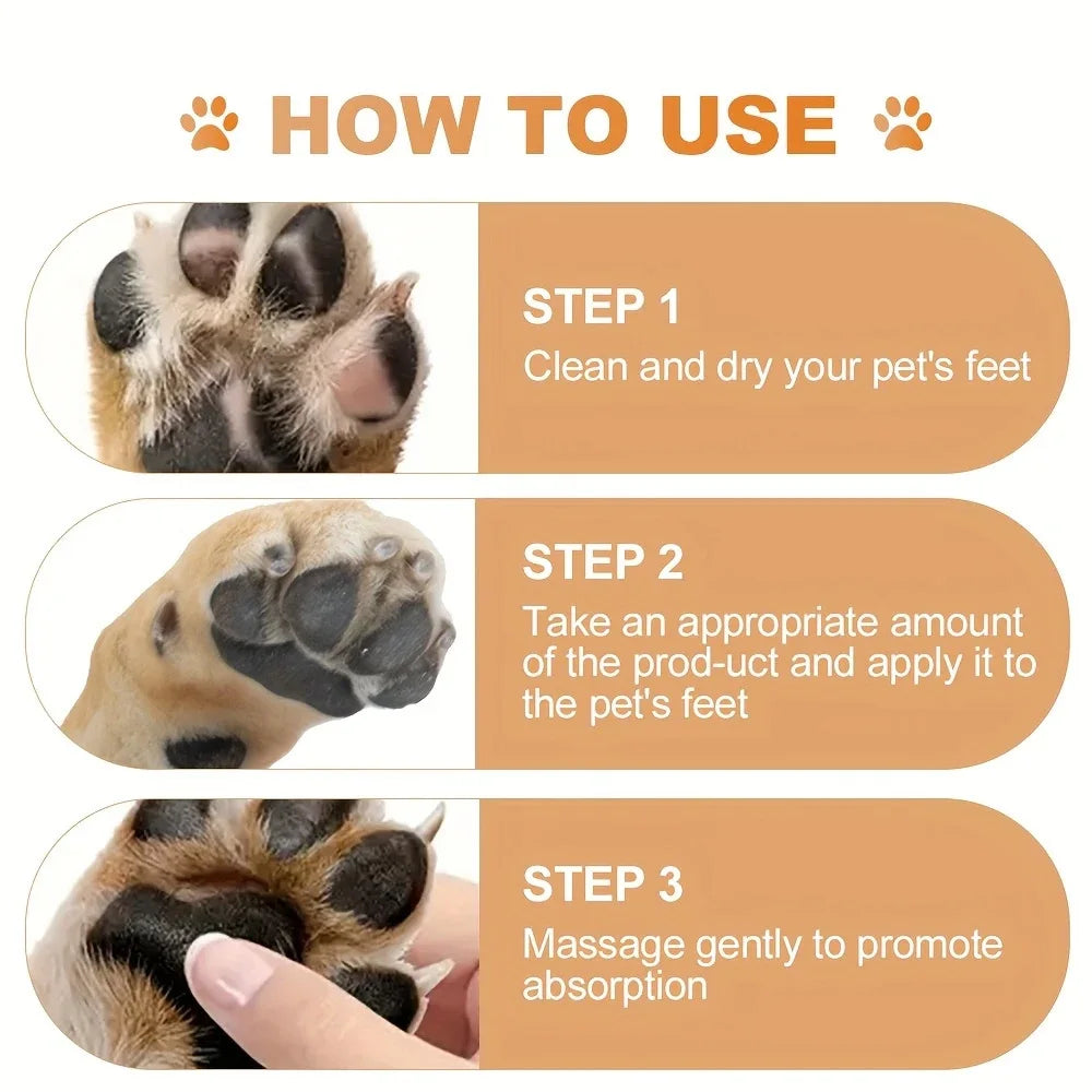 how to use dog paw balm Joojeo Paw Restore Balm illustrated steps for application