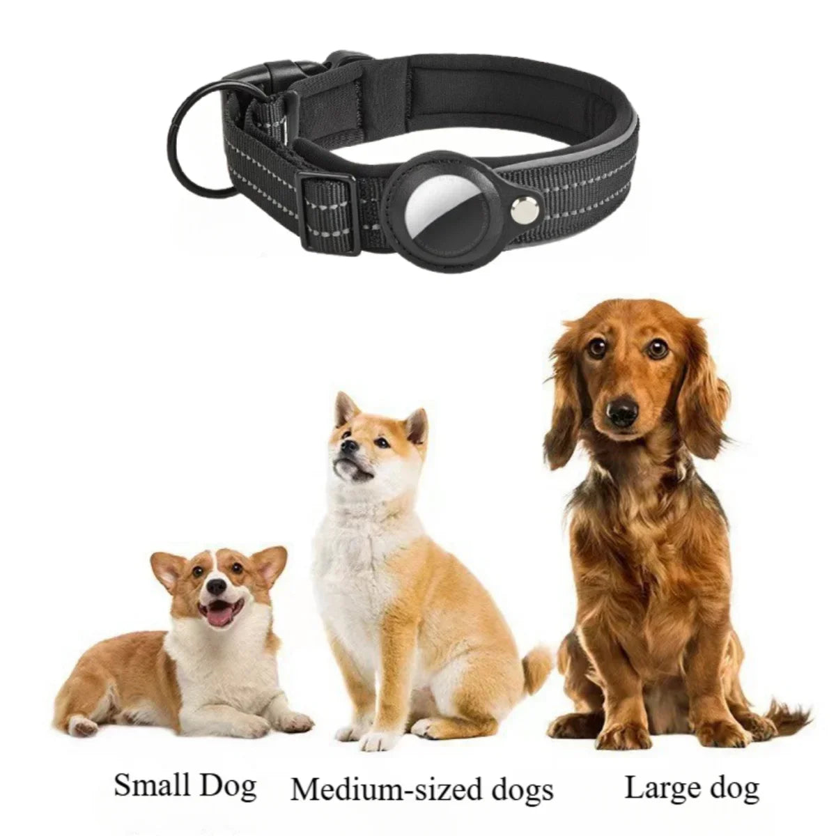 airtag dog collar joojeo reflective safety collar