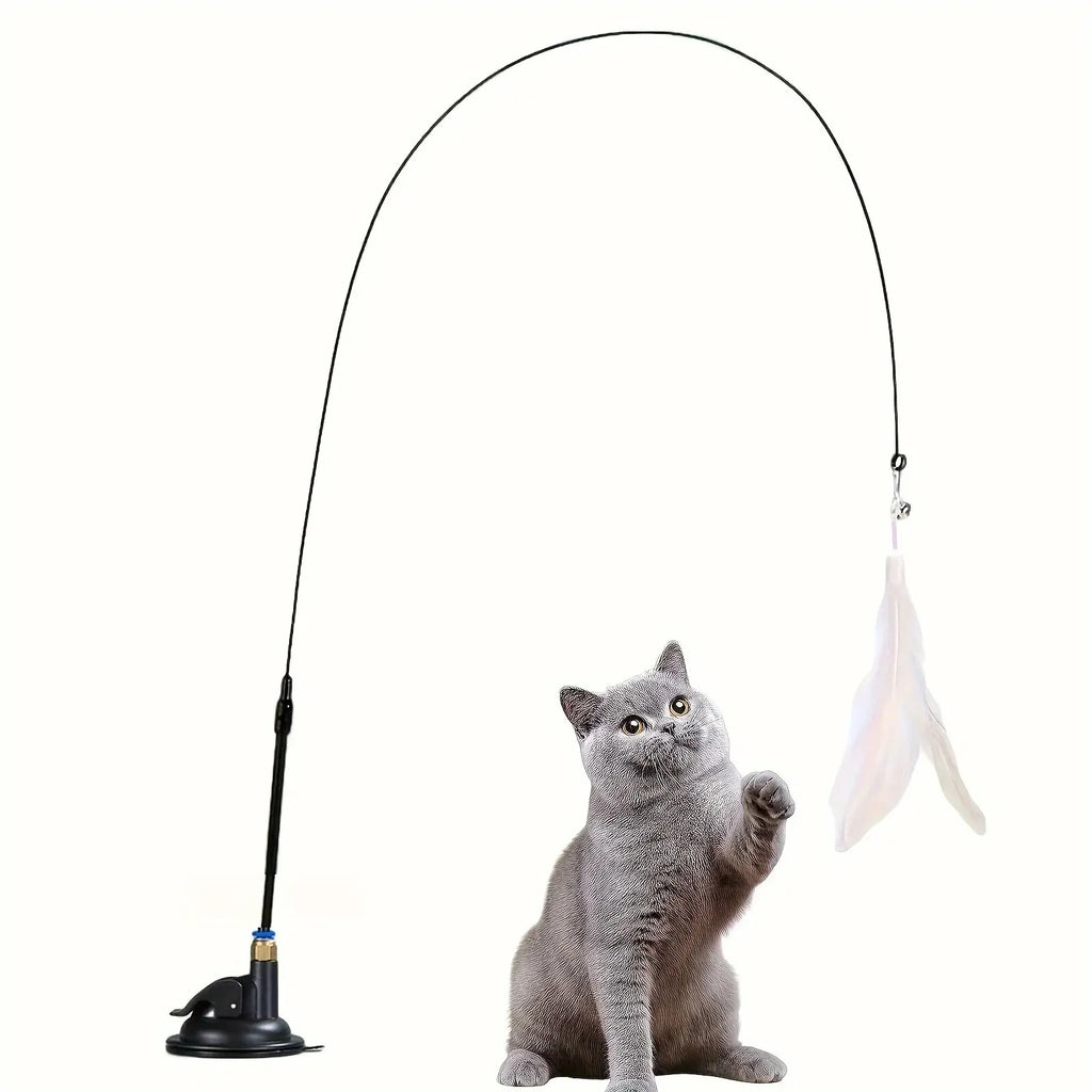 JooJeo Interactive Cat Teaser Wand — Feather Toy for Indoor Cats