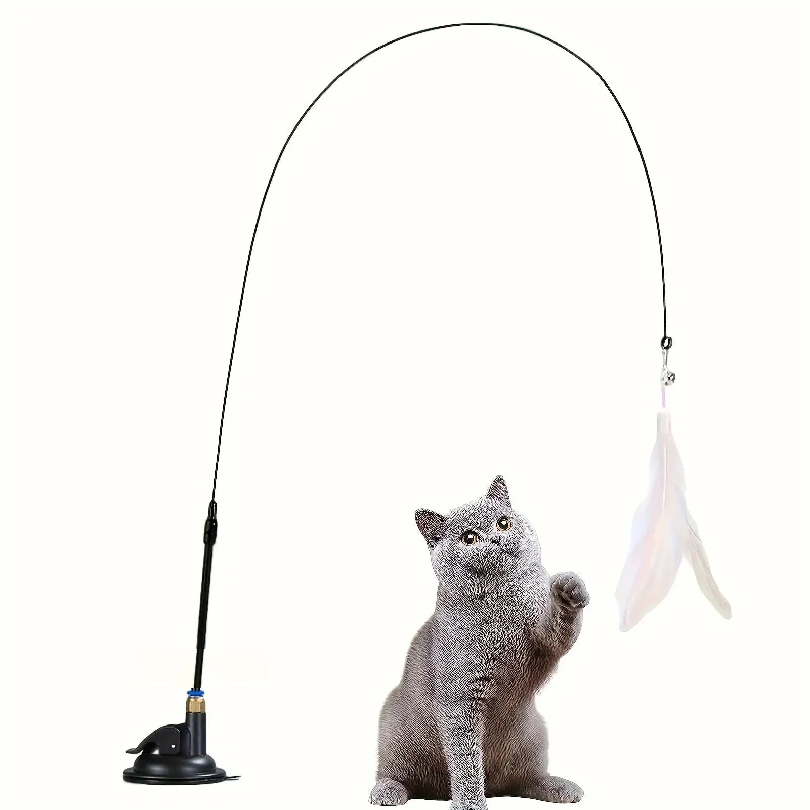 JooJeo Interactive Cat Teaser Wand — Feather Toy for Indoor Cats