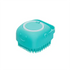 Dog bath brush in cheerful blue color designed for grooming and bathing pets comfortably.
