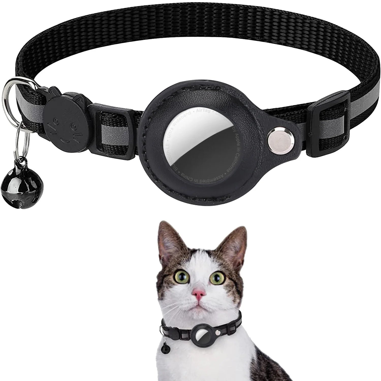 JooJeo AirTag Cat Collar — Breakaway Safety Collar with AirTag Holder & Bell