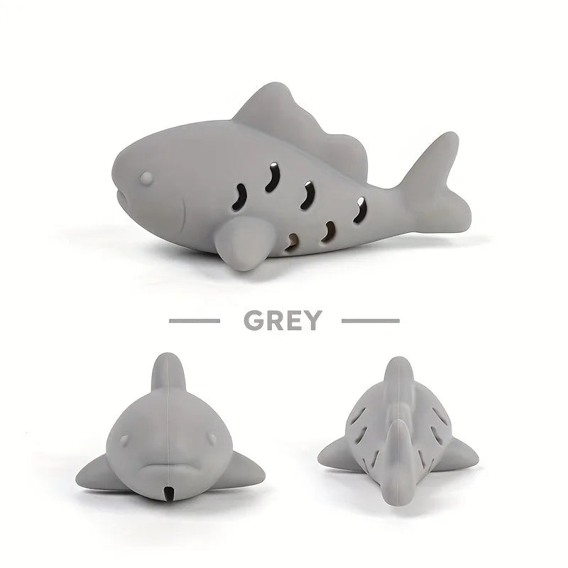 interactive treat dispenser toy shark design