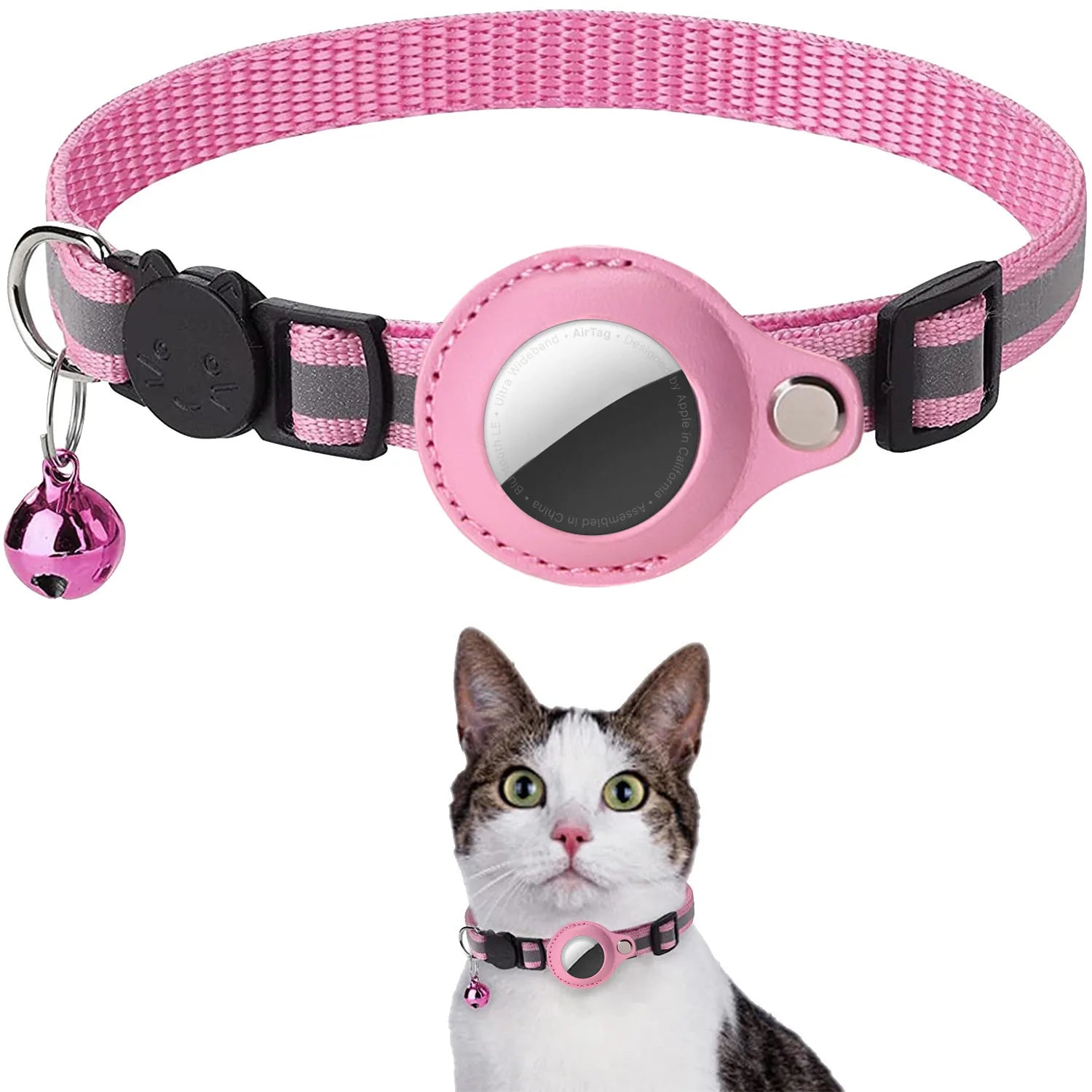 JooJeo AirTag Cat Collar — Breakaway Safety Collar with AirTag Holder & Bell