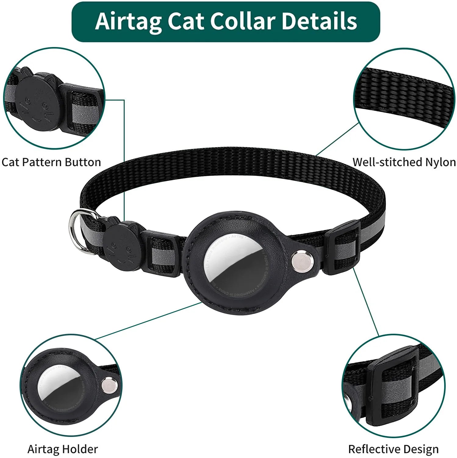 airtag cat collar joojeo breakaway safety collar