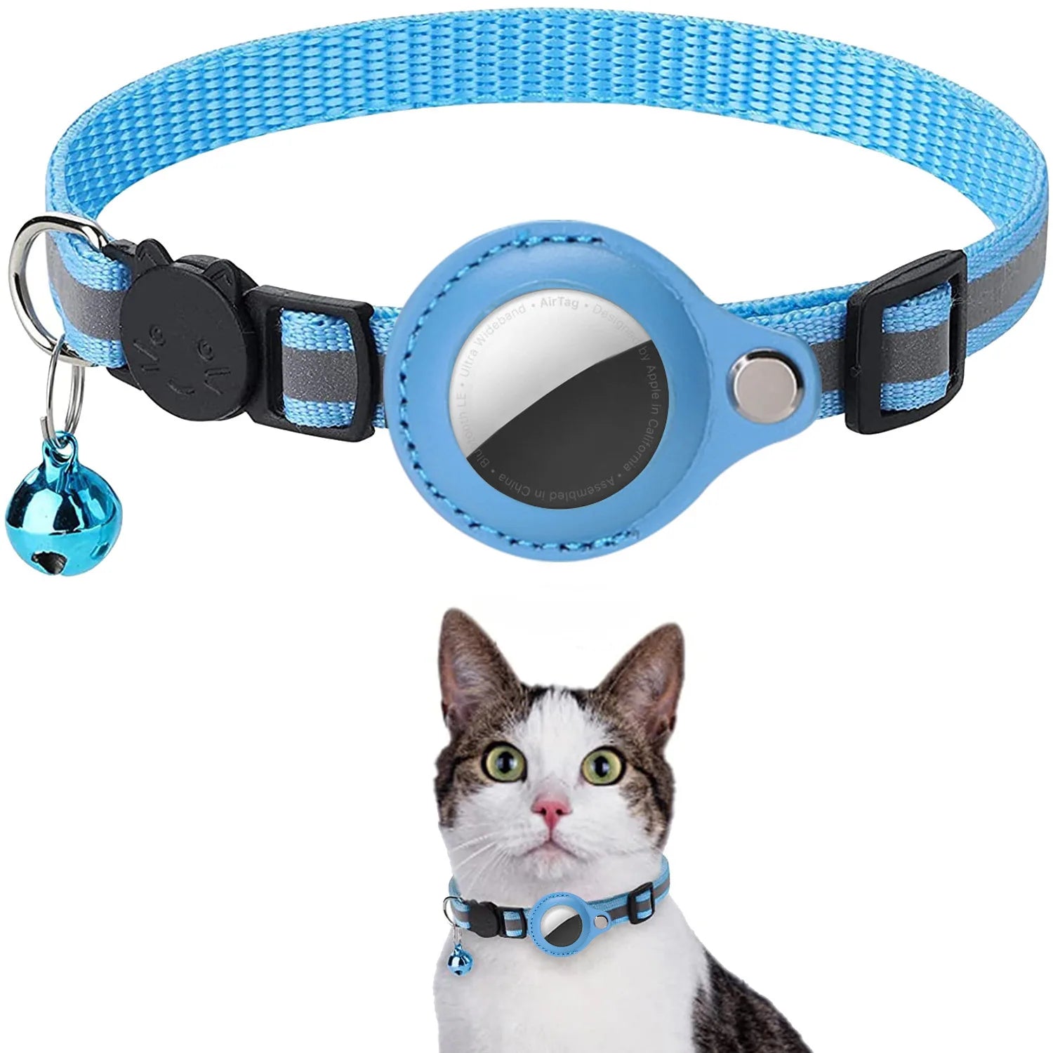 JooJeo AirTag Cat Collar — Breakaway Safety Collar with AirTag Holder & Bell