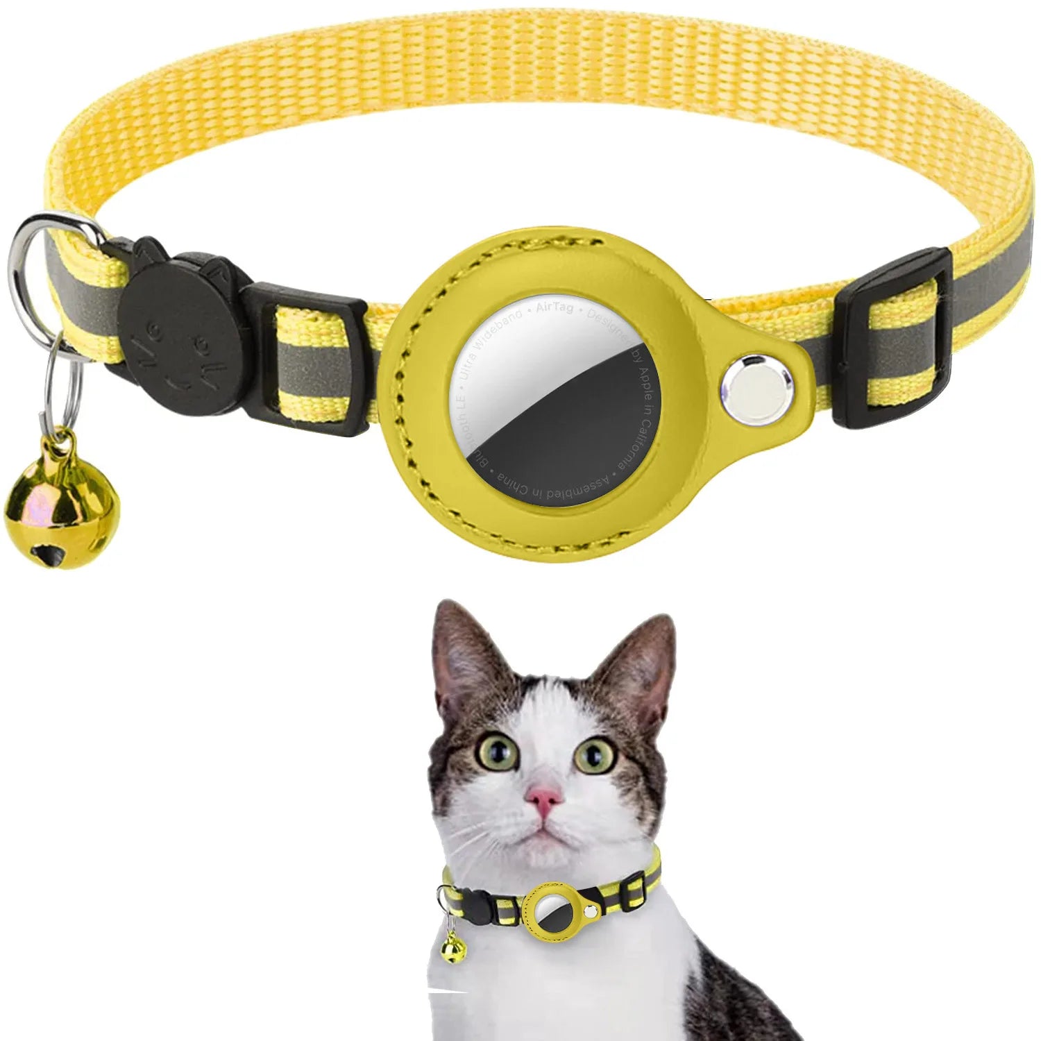 JooJeo AirTag Cat Collar — Breakaway Safety Collar with AirTag Holder & Bell