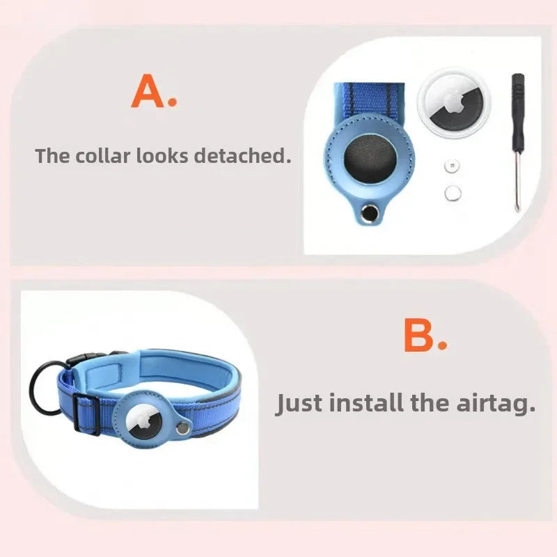 JooJeo AirTag Dog Collar — Reflective Safety Collar with Built-In AirTag Holder