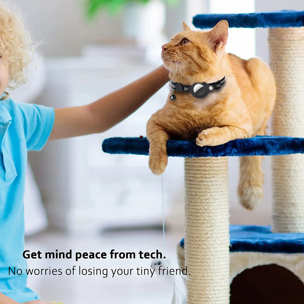 JooJeo AirTag Cat Collar — Breakaway Safety Collar with AirTag Holder & Bell