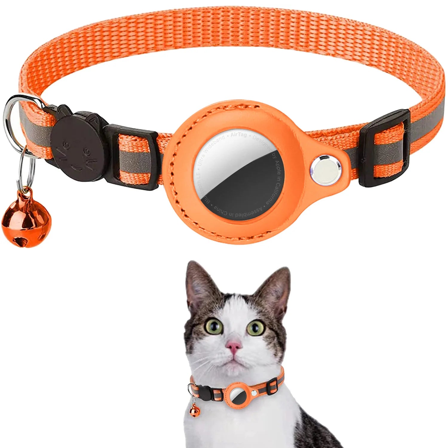 JooJeo AirTag Cat Collar — Breakaway Safety Collar with AirTag Holder & Bell