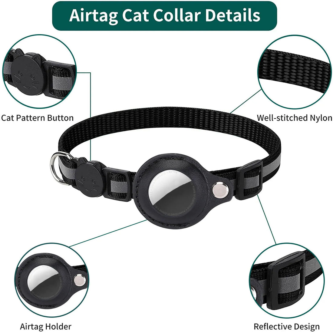 airtag cat collar joojeo breakaway safety collar