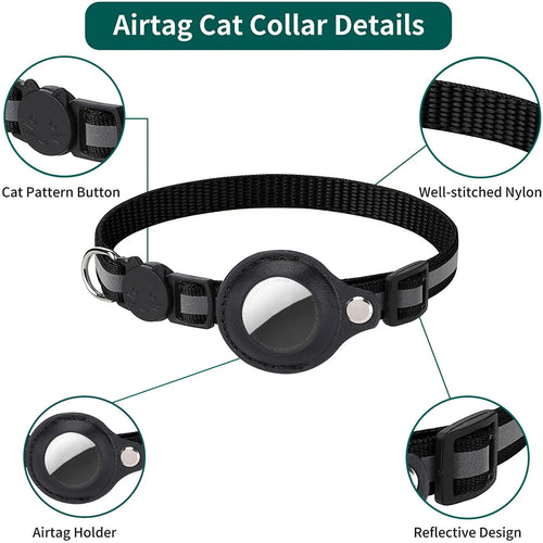 JooJeo AirTag Cat Collar — Breakaway Safety Collar with AirTag Holder & Bell
